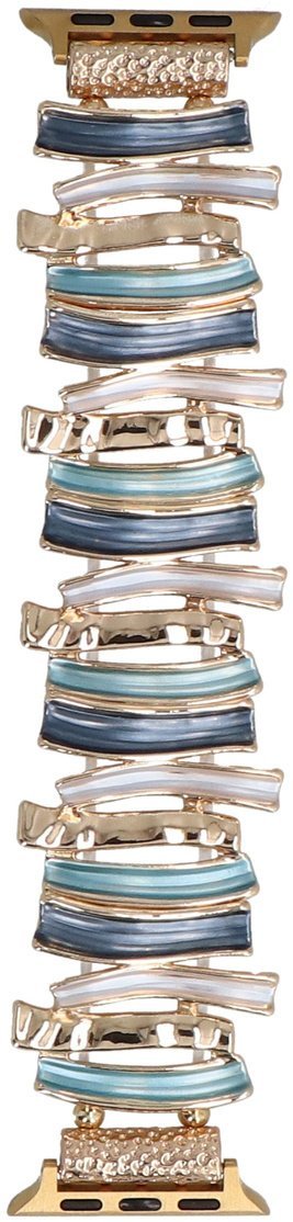 GlacierX bransoleta do smartwatcha Gleam Ribbon Stretch Bracelet Costal Blue do Apple Watch 38/40/41mm Złoto-Niebieska