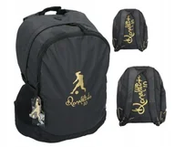 Plecaki szkolne i tornistry - Plecak szkolny, piłkarski, turystyczny wielokomorowy czarny, z pokrowcem - miniaturka - grafika 1