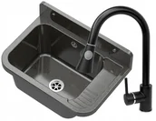 Zlewy i komory gospodarcze - Czarny Zlew Gospodarczy Komora Bateria Wyciągana - miniaturka - grafika 1