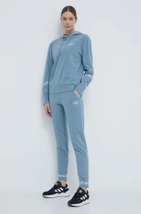 EA7 Emporio Armani dres damski kolor niebieski - Dresy damskie - miniaturka - grafika 1