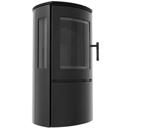 Kratki Piec stalowy koza FALCON VIEW Ø 150 10 kW czarne wyłożenie - Piece wolnostojące - miniaturka - grafika 1