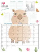 Planery - Planer na lodówkę dla dzieci Tablica MAGNETYCZNA Kapibara + KALENDARZ PISAK - miniaturka - grafika 1