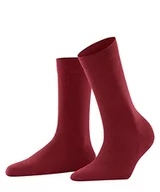 Skarpetki damskie - FALKE Damskie skarpety softmerino wełna merynosów bawełna czarny szary więcej kolorów damskie cienkie lekkie ciepłe gładkie skarpety do łydki na lato lub zimę do pracy lub na co dzień 1 para, Czerwony - miniaturka - grafika 1