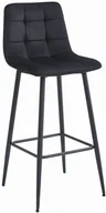 Taborety i hokery - Nowoczesny czarny barowy hoker z oparciem C7-N25 - miniaturka - grafika 1