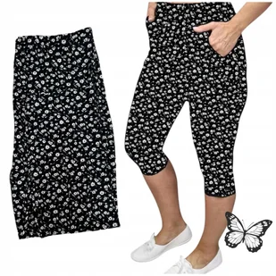 REWELACYJNE RYBACZKI KIESZENIE leginsy 3/4 białe kwiaty super 54 56 7XL 8XL - Legginsy REWELACYJNE RYBACZKI KIESZENIE leginsy 3/4 białe kwiaty super 54 56 7XL 8XL - Legginsy - miniaturka - grafika 1