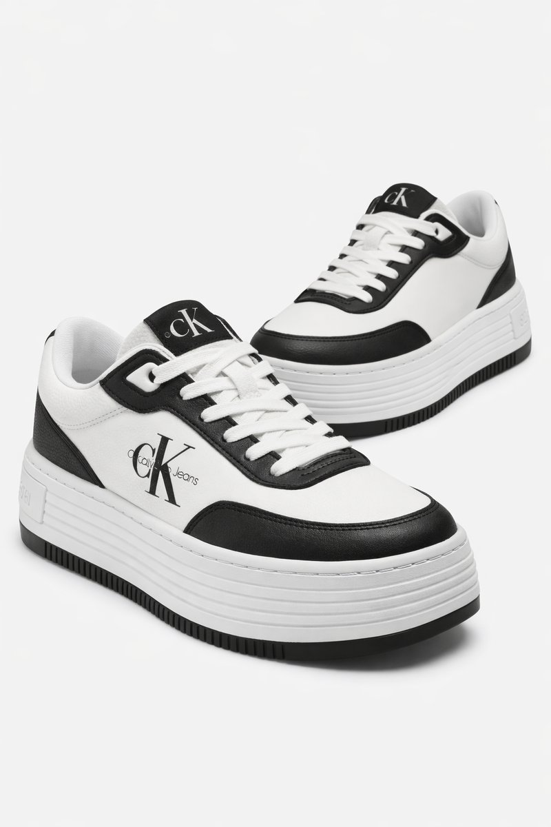 CALVIN KLEIN SPORTOWE PÓŁBUTY CZARNO BIAŁE Z LOGO 39 2I4A