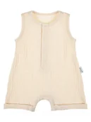 Kombinezony dla dzieci - Chłopięcy Rampers Muślin beżowy, Nicol,r.56 - miniaturka - grafika 1