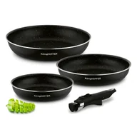 Zestawy garnków i patelni - ZESTAW patelnia Z ODPINANĄ RĄCZKĄ patelnie INDUKCJA 20/24/28cm Spinel Black Konighoffer - miniaturka - grafika 1