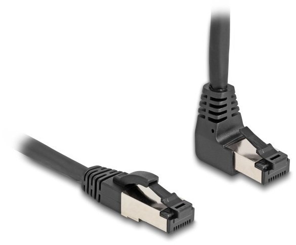 Delock DeLOCK Kabel sieciowy RJ45 Cat.8.1 S/FTP w górę pod kątem 90/prosty 1 m czarny