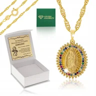 Biżuteria dla dzieci - PIĘKNY ŁAŃCUSZEK + MEDALIK KOMUNIJNY DLA DZIEWCZYNKI + GRAWER GRATIS 18K - miniaturka - grafika 1