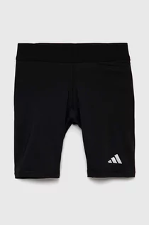 Spodnie i spodenki dla dziewczynek - adidas Performance szorty dziecięce TF SHRT kolor czarny gładkie - grafika 1