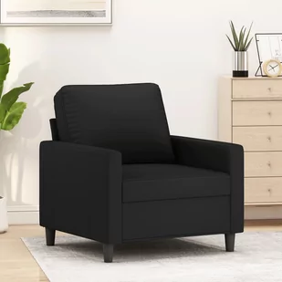 vidaXL Fotel, czarny, 60 cm, obity aksamitem - Fotele - miniaturka - grafika 1