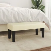 Ławki do przedpokoju - Ławka, kremowa, 70x30x30 cm, tapicerowana sztuczną skórą - miniaturka - grafika 1