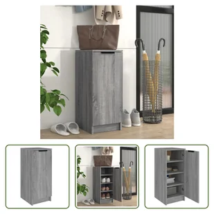 The Living Store Szafka na buty szara Sonoma 30x35x70 cm Materiał drewnopochodny - Szafki na buty - miniaturka - grafika 1