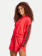 Bluzy damskie - adidas Bluza Essentials 3-Stripes IS6997 Czerwony Regular Fit - miniaturka - grafika 1