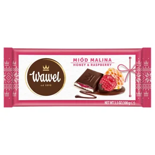 Czekolada nadziewana Miód Malina Wawel 100g - Czekolada - miniaturka - grafika 1