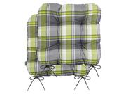 Poduszki ogrodowe - Livarno Home Livarno Home Poduszki na krzesło, 40 x 40 cm, 2 sztuki (Kratka/zielony) 4055334451376 - miniaturka - grafika 1