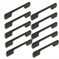 Meble modułowe i akcesoria - 10 x Uchwyt meblowy czarny 96 mm uchwyty do szafek szuflad do mebli - miniaturka - grafika 1