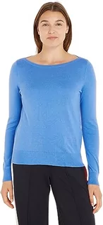 Swetry damskie - Tommy Hilfiger Damski sweter CO Jersey Stitch V-NK Swetry, Iconic Blue, XXS, Kultowy niebieski, XXS - grafika 1