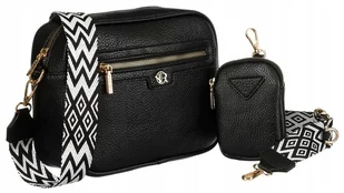 Mała torebka damska listonoszka crossbody miejska skóra ekologiczna Rovicky, czarny - Torebki damskie - miniaturka - grafika 1