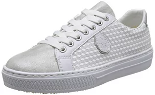 Sneakersy damskie - Rieker Damskie sneakersy L59b4, Biały, biały, srebrny, biały, srebrny, Argento, 38 EU - grafika 1