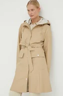 Płaszcze damskie - Rains płaszcz przeciwdeszczowy 18130 Curve Jacket damski kolor beżowy przejściowy - miniaturka - grafika 1