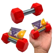 Wizytowniki - Stojak na Wizytówki w Kształcie Hantla, Wizytownik Hantelek, Czerwony - miniaturka - grafika 1