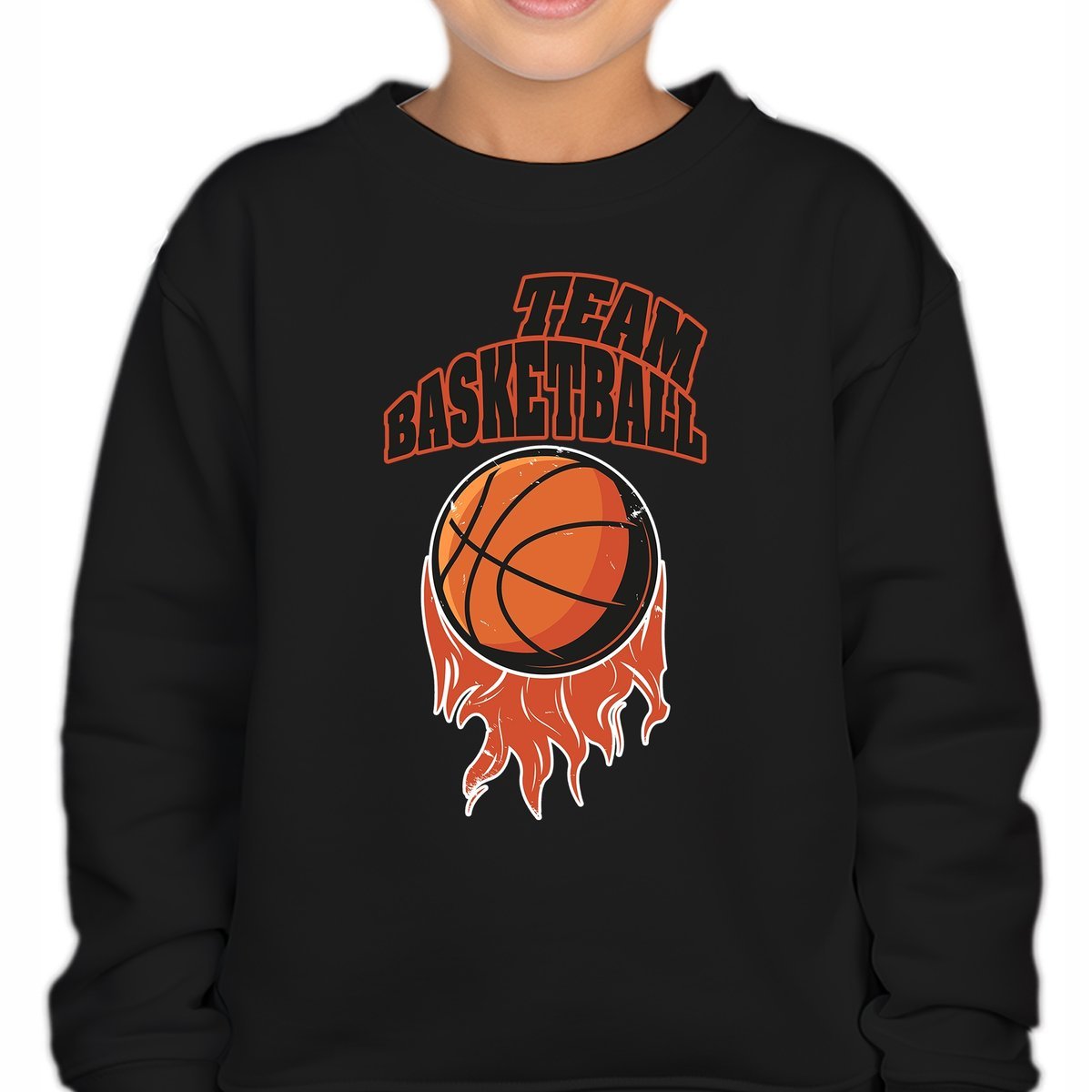 Bluza Dziecięca Czarna TEAM BASKETBALL Koszykówka Piłka Wzory Rozm 152 cm