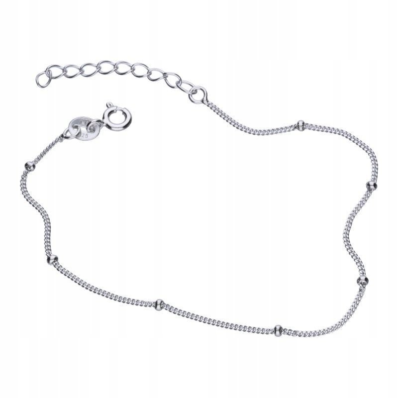 Bransoleta srebrna 925 rodowana z kulkami 0.92g na prezent kulki