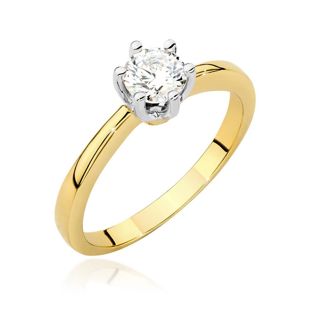 Złoty pierścionek Diament 0,50ct żółte złoto pr. 585