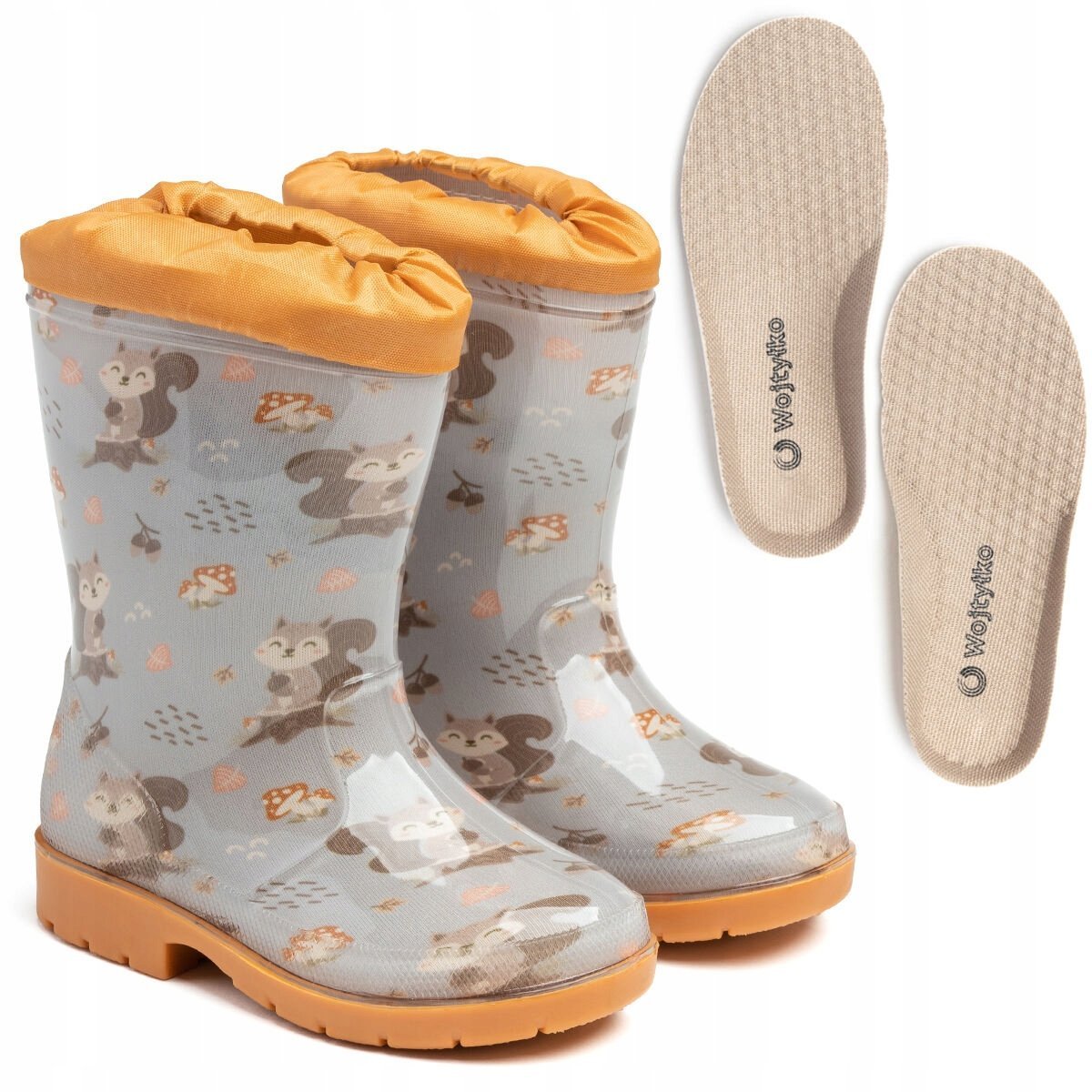 Kalosze dziecięce WOJTYŁKO rozmiar 26 gumiaki ze ściągaczem lekkie WIEWIÓRKI