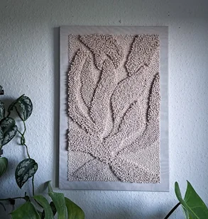 Obraz minimalistyczny punch needle - Obrazy i zdjęcia na płótnie - miniaturka - grafika 1