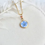 Naszyjniki - Naszyjnik z kwiatami niezapominajki - miniaturka - grafika 1