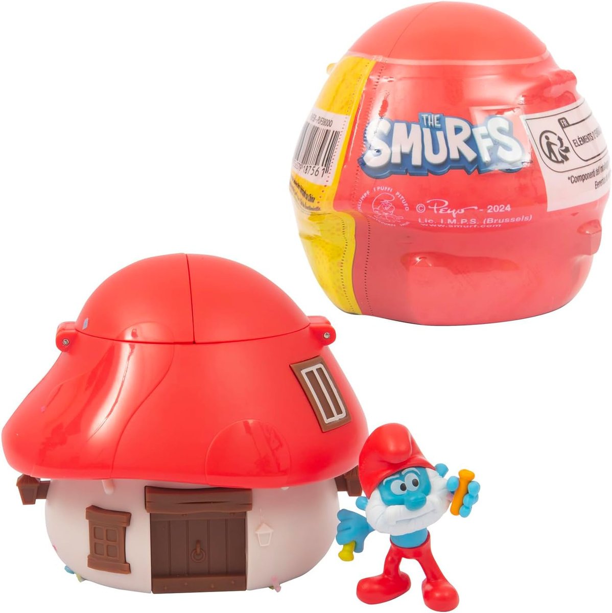 PAPA SMERF I JEGO CZERWONY DOMEK SMERFY DOM SMERFÓW + FIGURKA