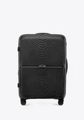 Walizki - Średnia walizka z polipropylenu w okręgi czarna - miniaturka - grafika 1