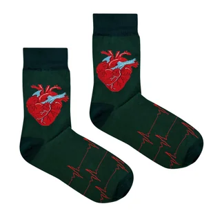 Skarpetki Serce Kardio Zieleń-42-46 - Skarpetki damskie - miniaturka - grafika 1