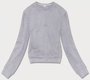 CIENKA KRÓTKA BLUZA DRESOWA DAMSKA JASNOSZARA (8B938-2) - J.STYLE - Bluzy damskie - miniaturka - grafika 1