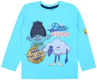 Bluzki damskie - Turkusowa, chłopięca bluzka z długim rękawem TROLLS 3 lata 98 cm - miniaturka - grafika 1
