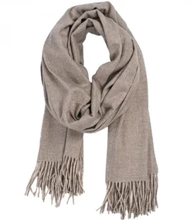 Szal szalik Gruba Chusta frędzle jednokolorowy ciepły miękki 200x70 cm - Apaszki i szaliki damskie - miniaturka - grafika 1