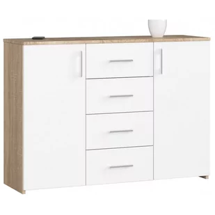 KOMODA K 45 110 cm SONOMA / BIAŁA - Komody - miniaturka - grafika 1