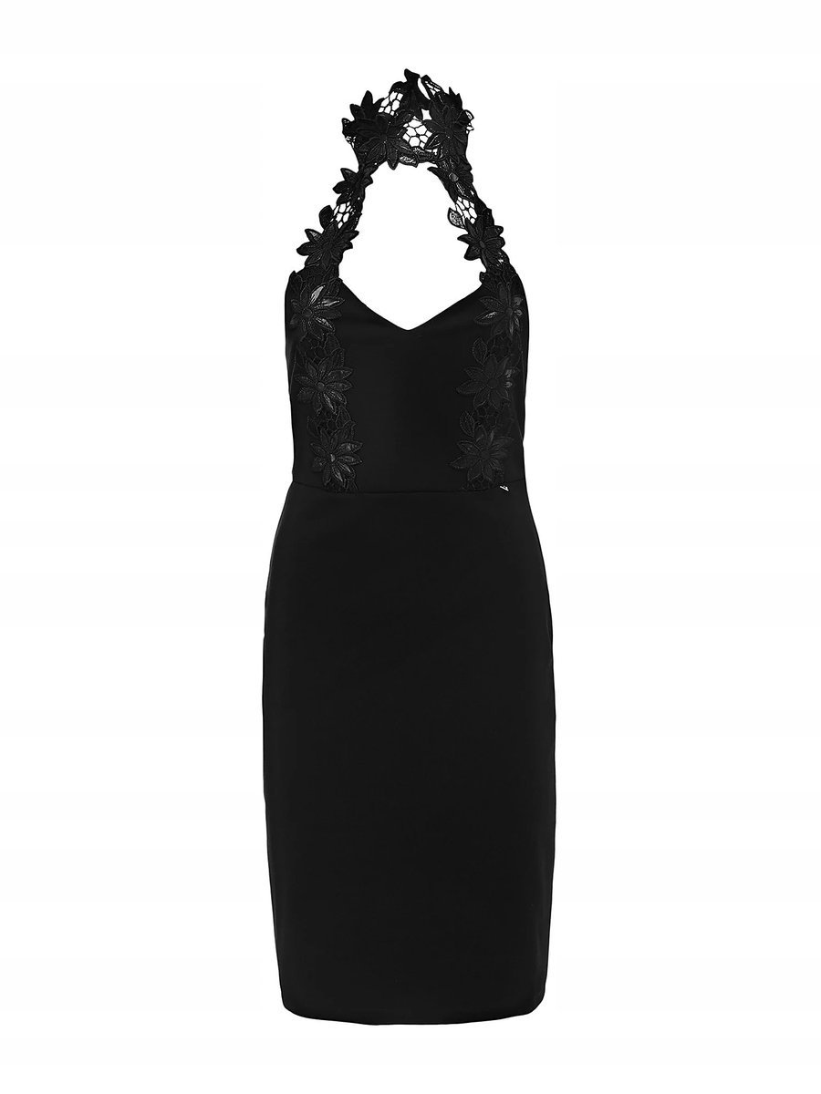 GUESS SUKIENKA CZARNA MINI Z HAFTAMI L 2A9 WALENTYNKI