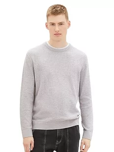 TOM TAILOR Denim sweter męski, 15398 – Light Stone Grey Melange, XS - Swetry męskie - miniaturka - grafika 1