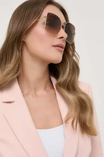 Gucci okulary przeciwsłoneczne damskie kolor złoty - Okulary przeciwsłoneczne - miniaturka - grafika 1