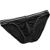 Majtki męskie - Sexowne Przeźroczyste Męskie Slipy w Paski - XL - miniaturka - grafika 1