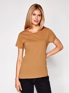 Koszulki i topy damskie - Samse Samse T-Shirt Solly Tee Solid 205 F00012050 Brązowy Regular Fit - miniaturka - grafika 1