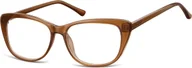Okulary korekcyjne, oprawki, szkła - Sunoptic Okulary oprawki korekcyjne Kocie Oczy zerówki CP129E brązowe - miniaturka - grafika 1