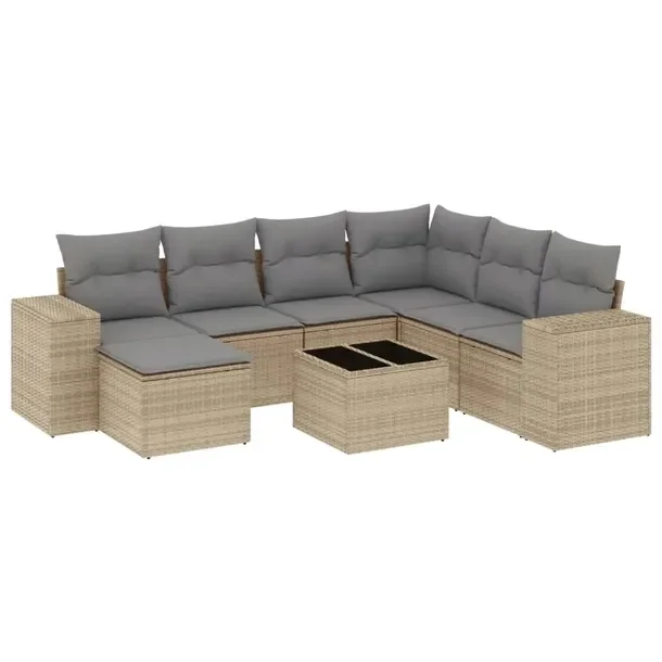 Zestaw mebli ogrodowych modułowych beżowy rattan PE 62 x 62 x 69 cm