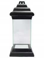 Lampiony i znicze - Klasyczny Znicz Kapliczka Lampion Szklany Srebrny - miniaturka - grafika 1