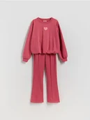Bluzy dla dziewczynek - Reserved - Dzianinowy komplet z bawełną - różowy - miniaturka - grafika 1