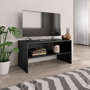 vidaXL Szafka pod TV, czarna, 80 x 40 x 40 cm, płyta wiórowa - Szafki RTV - miniaturka - grafika 1